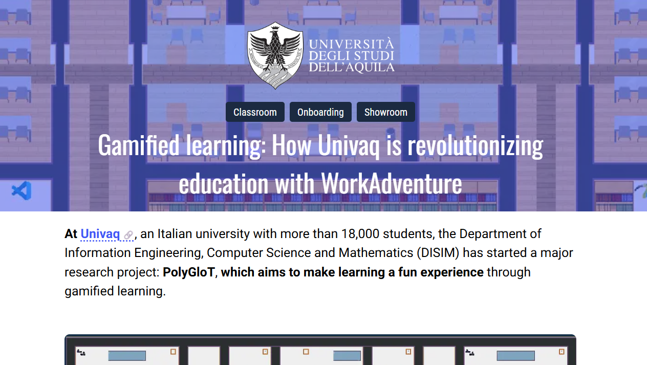WorkAdventu.re: Gamified Learning Paths at Univaq